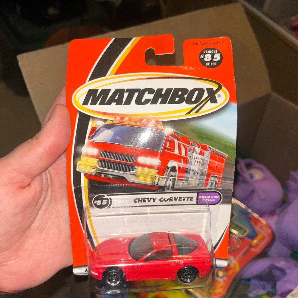 Match Red Chevy Corvette Toy Car
